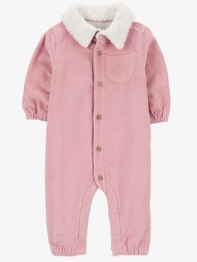 Carter’s | Faux-Sherpa Corduroy (Pink) Jumpsuit sz 9M NWT